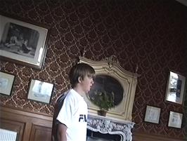Gavin in the TV Lounge at Carbisdale Castle Youth Hostel